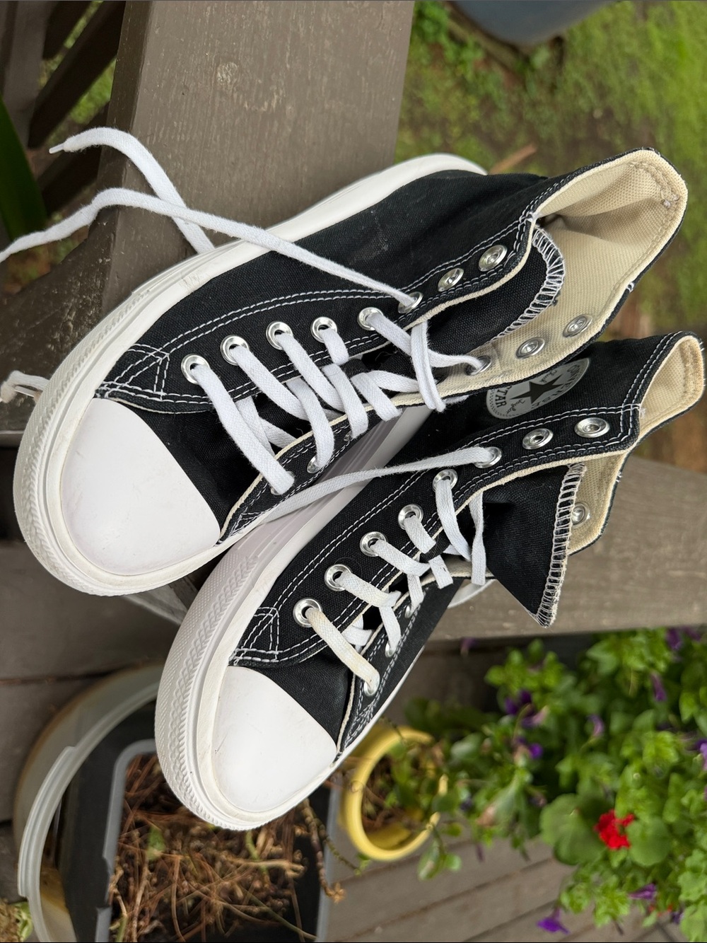 Converse Black and White High-Top Canvas Sneakers